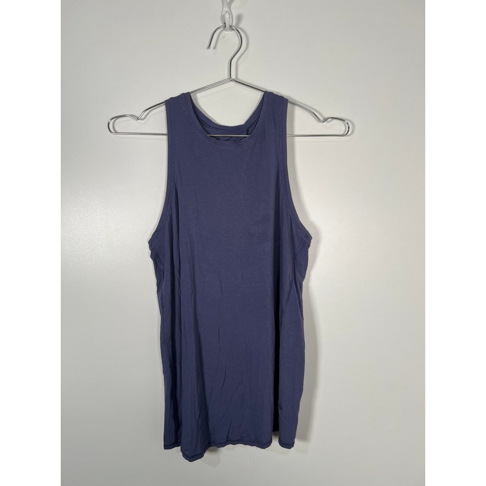 Lululemon High Neck Open‎ Tulip Back Tank Top Purple Blue Athletic Gym Size 6 8